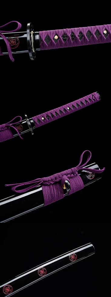 Hand Forged Japanese Samurai Katana Bauhinia 9260 Spring Stee Purple Blade - Tophatter Daily Deals