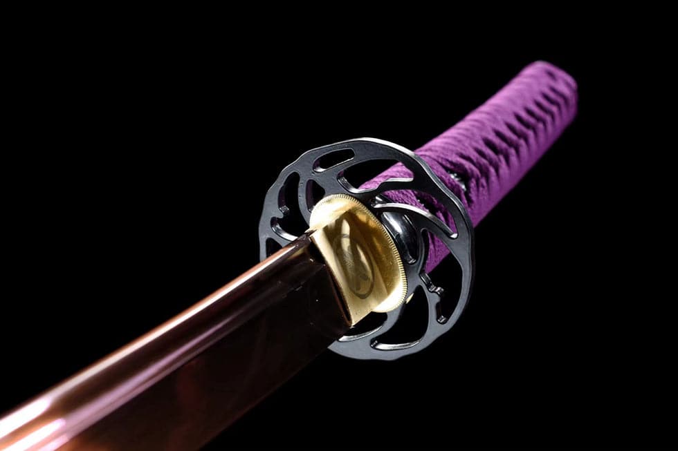 Hand Forged Japanese Samurai Katana Bauhinia 9260 Spring Stee Purple Blade - Tophatter Daily Deals