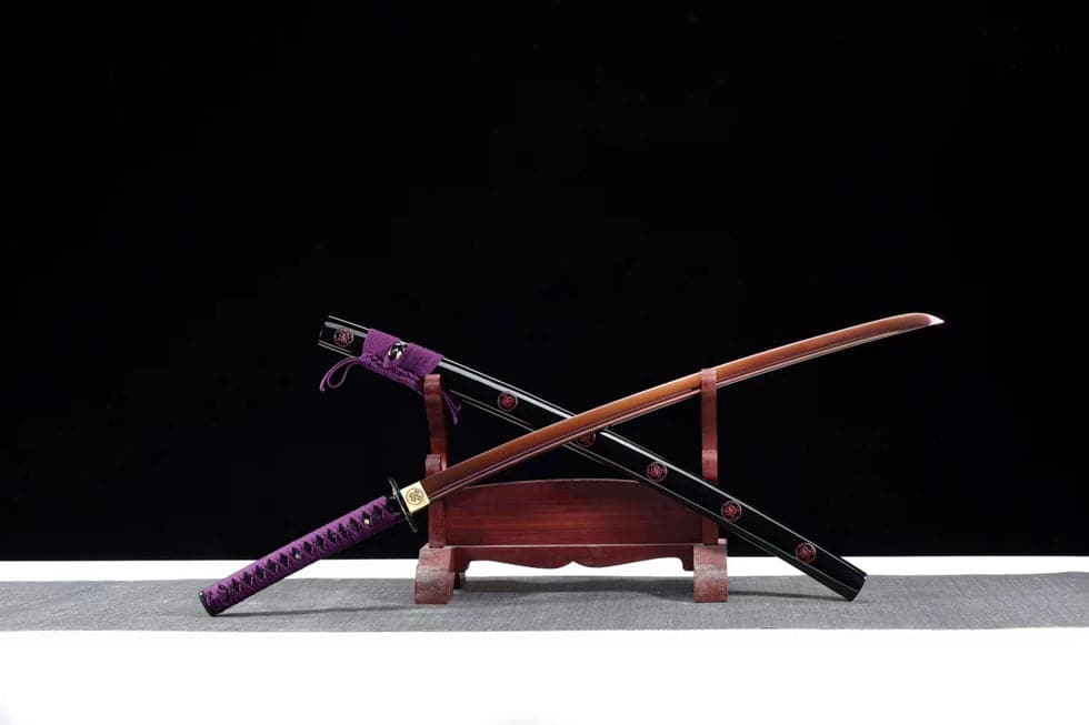 Hand Forged Japanese Samurai Katana Bauhinia 9260 Spring Stee Purple Blade - Tophatter Daily Deals