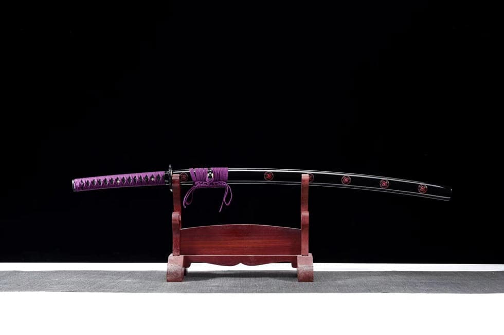 Hand Forged Japanese Samurai Katana Bauhinia 9260 Spring Stee Purple Blade - Tophatter Daily Deals