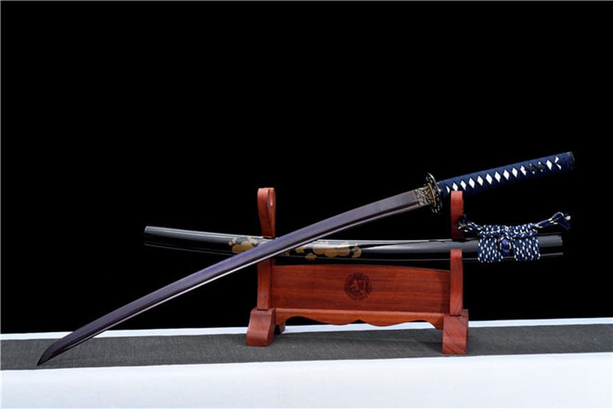 Hand Forged Japanese Samurai Katana Bitter Cold Fragrance Pattern Steel Blue Blade - Tophatter Daily Deals
