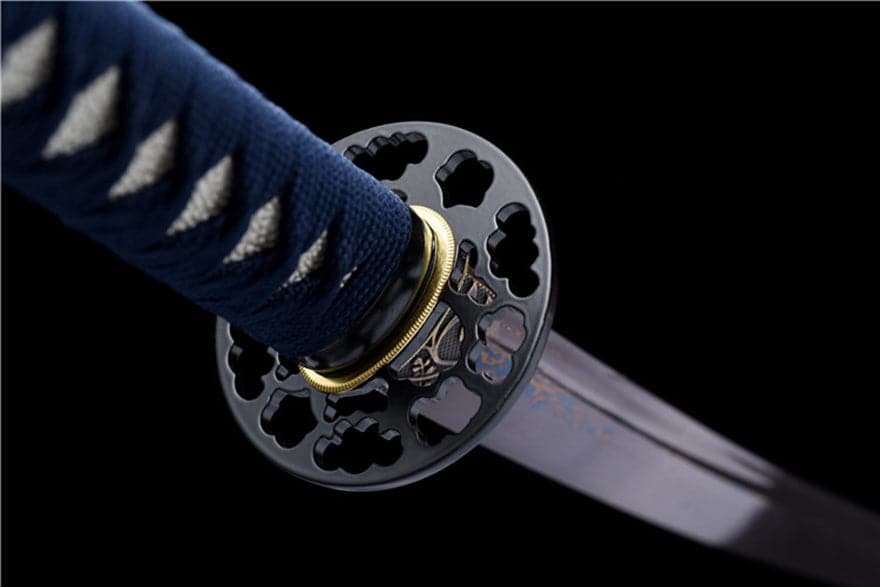 Hand Forged Japanese Samurai Katana Bitter Cold Fragrance Pattern Steel Blue Blade - Tophatter Daily Deals