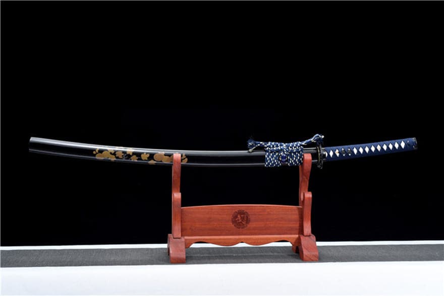 Hand Forged Japanese Samurai Katana Bitter Cold Fragrance Pattern Steel Blue Blade - Tophatter Daily Deals