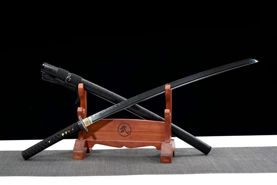 Hand Forged Japanese Samurai Katana Blackwing T10 Carbon steel Full Tang - Tophatter Daily Deals