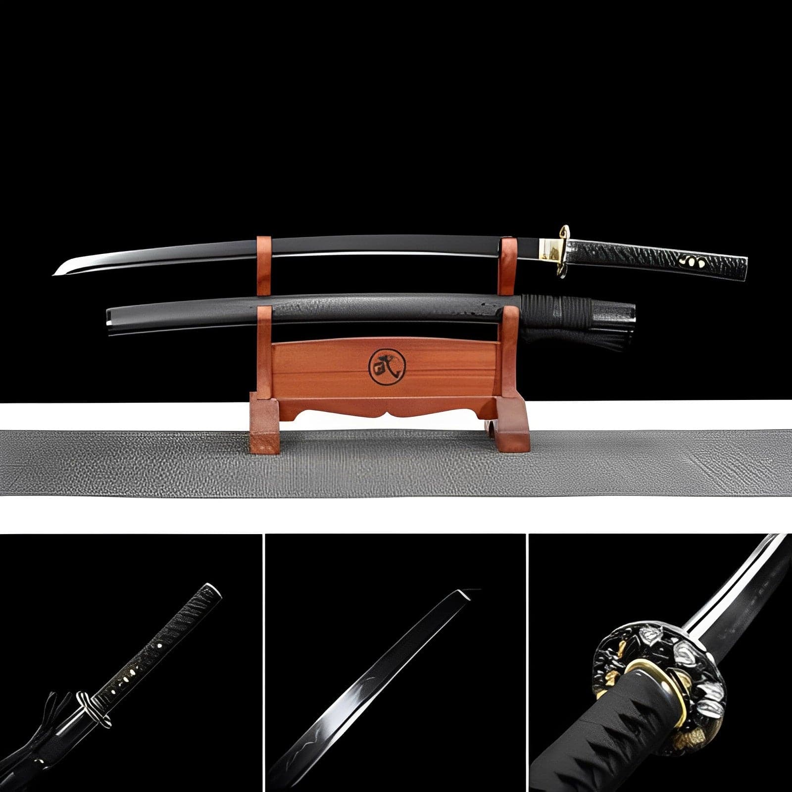 Hand Forged Japanese Samurai Katana Blackwing T10 Carbon steel Full Tang - Tophatter Daily Deals