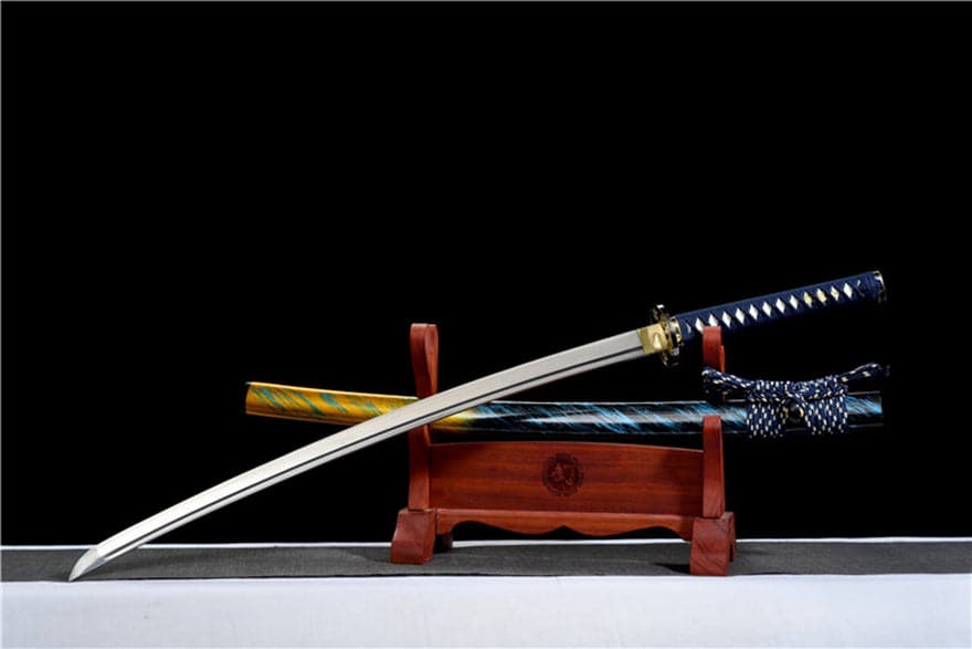 Hand Forged Japanese Samurai Katana Buddha 9260 Spring Steel Bend 90 degrees without deformation - Tophatter Daily Deals