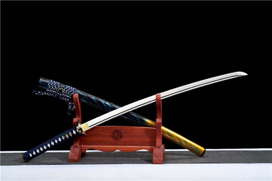 Hand Forged Japanese Samurai Katana Buddha 9260 Spring Steel Bend 90 degrees without deformation - Tophatter Daily Deals