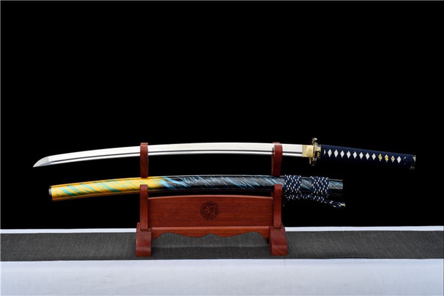 Hand Forged Japanese Samurai Katana Buddha 9260 Spring Steel Bend 90 degrees without deformation - Tophatter Daily Deals