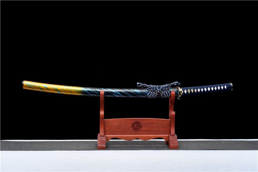 Hand Forged Japanese Samurai Katana Buddha 9260 Spring Steel Bend 90 degrees without deformation - Tophatter Daily Deals