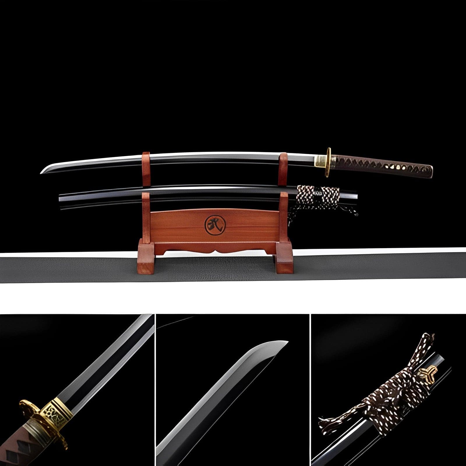 Hand Forged Japanese Samurai Katana Candle Dragon High Manganese Steel Blade blackening process - Tophatter Daily Deals