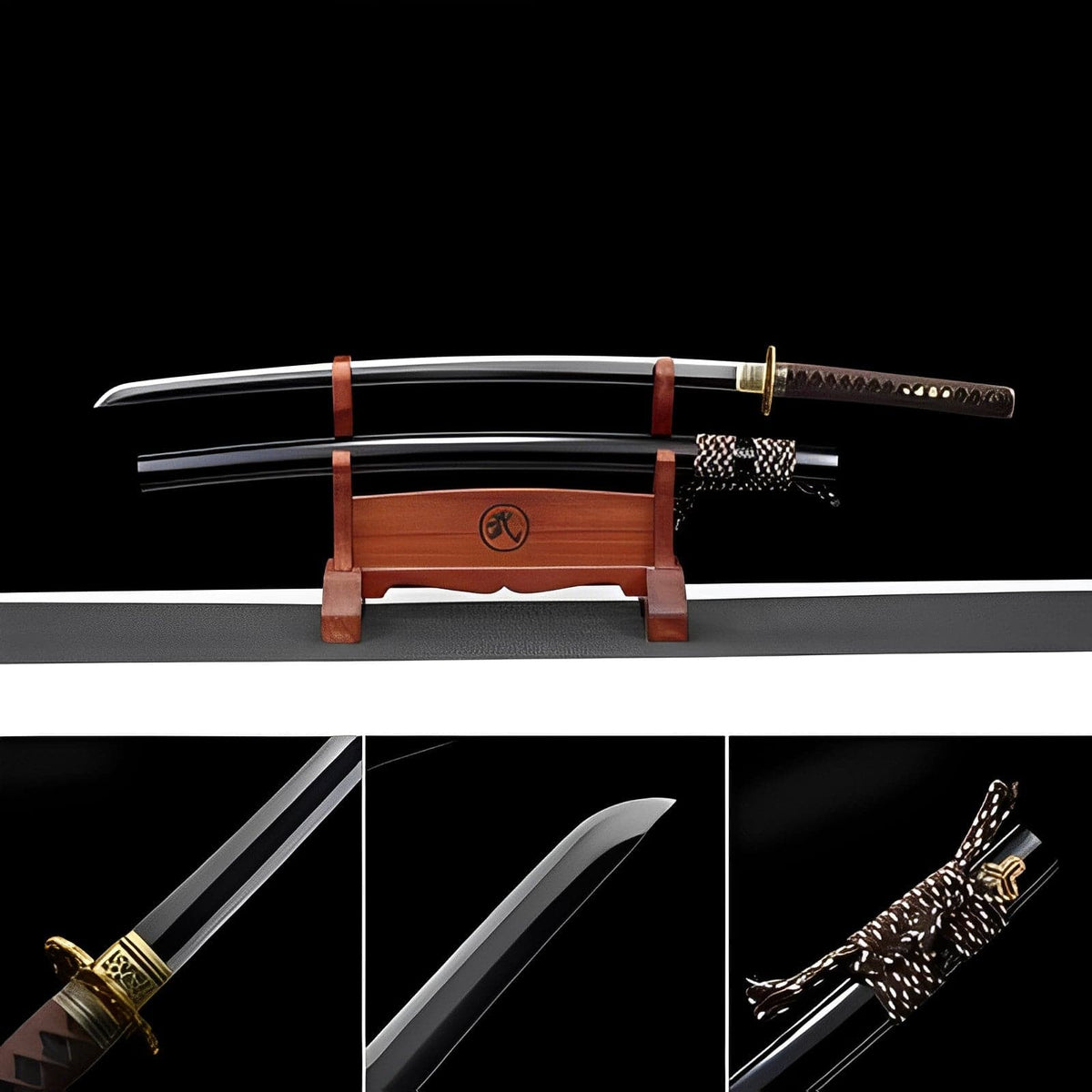 Hand Forged Japanese Samurai Katana Candle Dragon High Manganese Steel Blade blackening process - Tophatter Daily Deals
