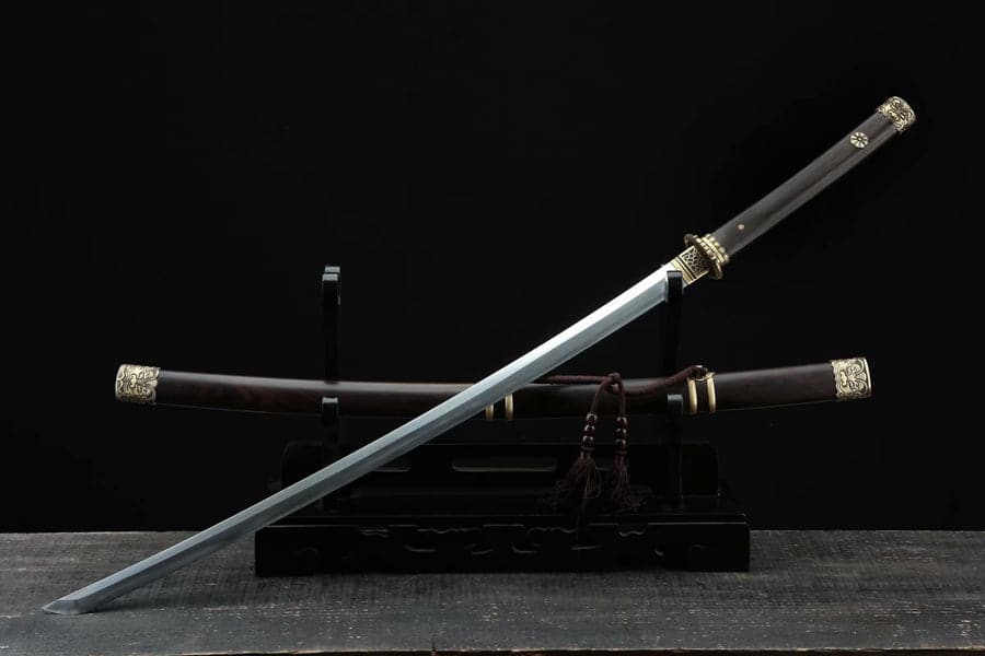Hand Forged Japanese Samurai Katana Chi Dragon Pattern Steel Fine grinding - Tophatter Daily Deals