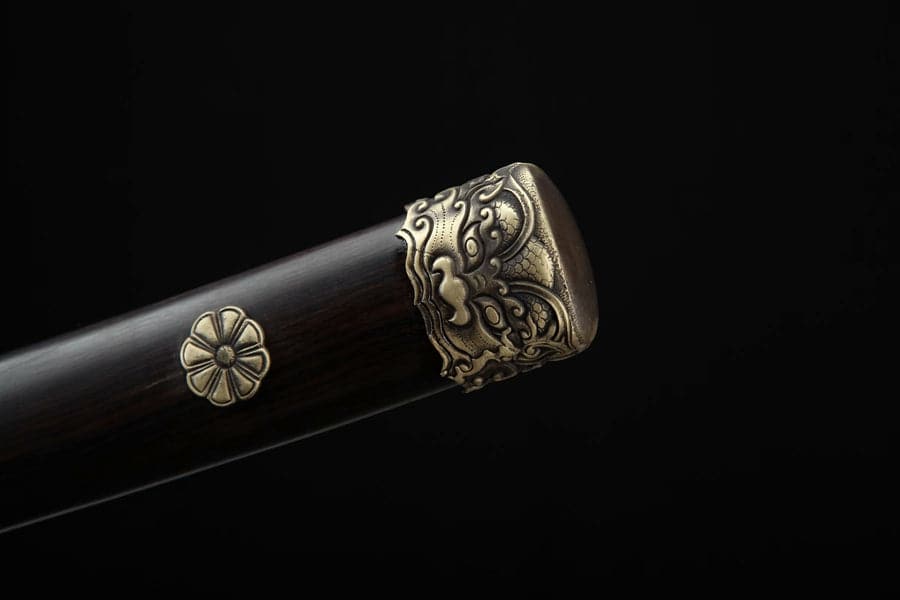 Hand Forged Japanese Samurai Katana Chi Dragon Pattern Steel Fine grinding - Tophatter Daily Deals