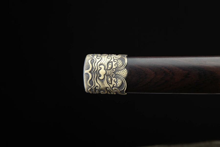 Hand Forged Japanese Samurai Katana Chi Dragon Pattern Steel Fine grinding - Tophatter Daily Deals