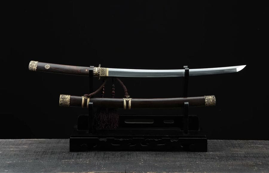 Hand Forged Japanese Samurai Katana Chi Dragon Pattern Steel Fine grinding - Tophatter Daily Deals
