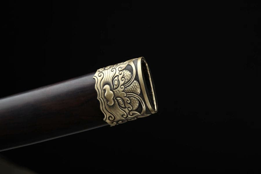 Hand Forged Japanese Samurai Katana Chi Dragon Pattern Steel Fine grinding - Tophatter Daily Deals