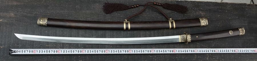 Hand Forged Japanese Samurai Katana Chi Dragon Pattern Steel Fine grinding - Tophatter Daily Deals