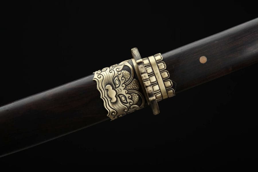 Hand Forged Japanese Samurai Katana Chi Dragon Pattern Steel Fine grinding - Tophatter Daily Deals