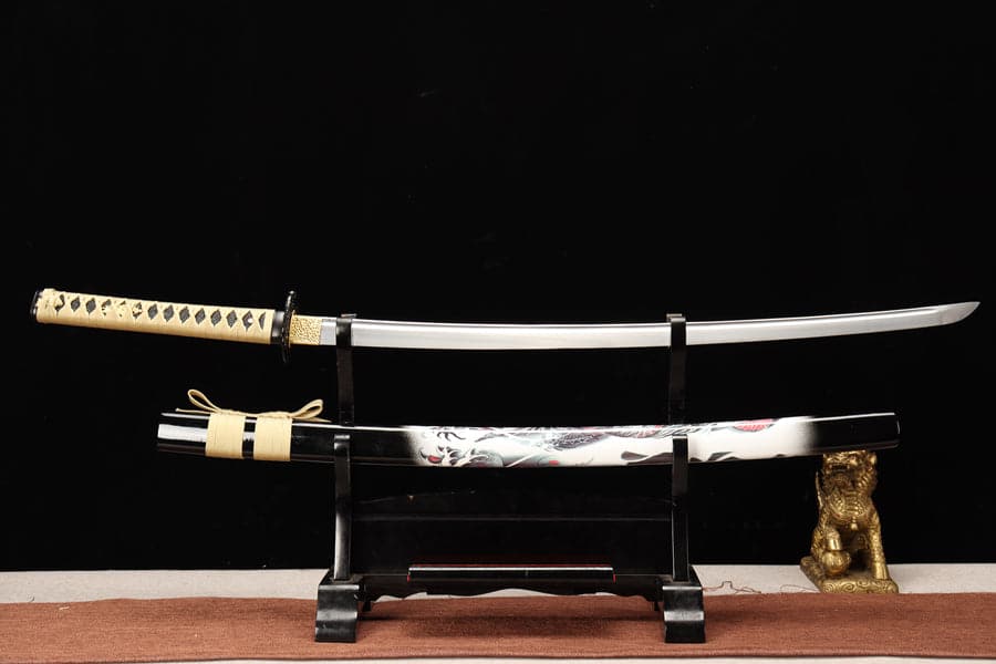 Hand Forged Japanese Samurai Katana Cloud Sword High-performance 9260 Spring Steel Full Tang - Tophatter Daily Deals