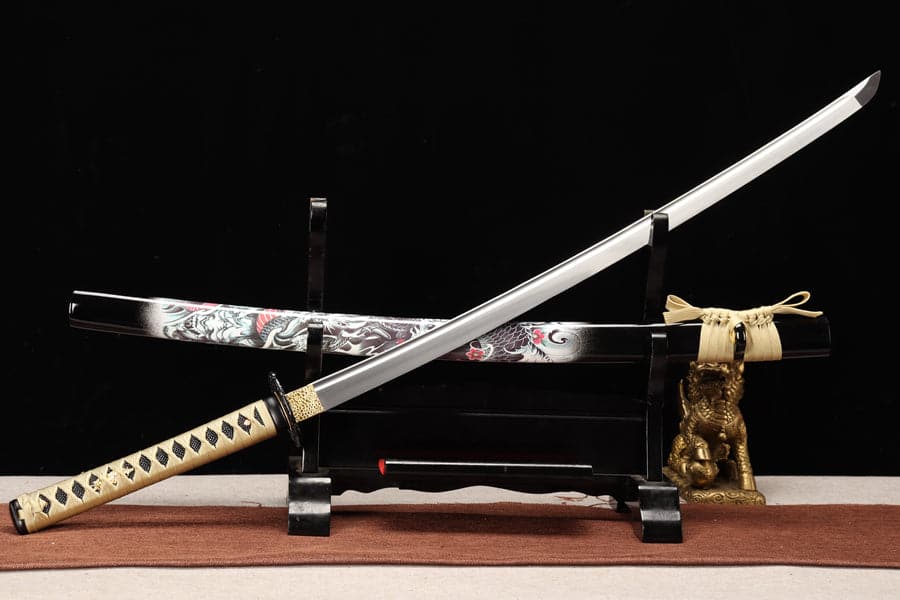 Hand Forged Japanese Samurai Katana Cloud Sword High-performance 9260 Spring Steel Full Tang - Tophatter Daily Deals