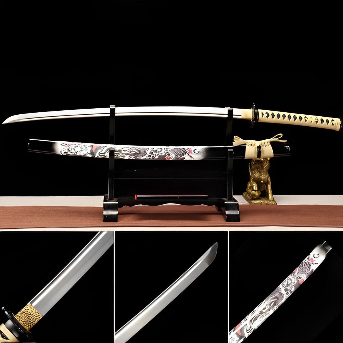 Hand Forged Japanese Samurai Katana Cloud Sword High-performance 9260 Spring Steel Full Tang - Tophatter Daily Deals