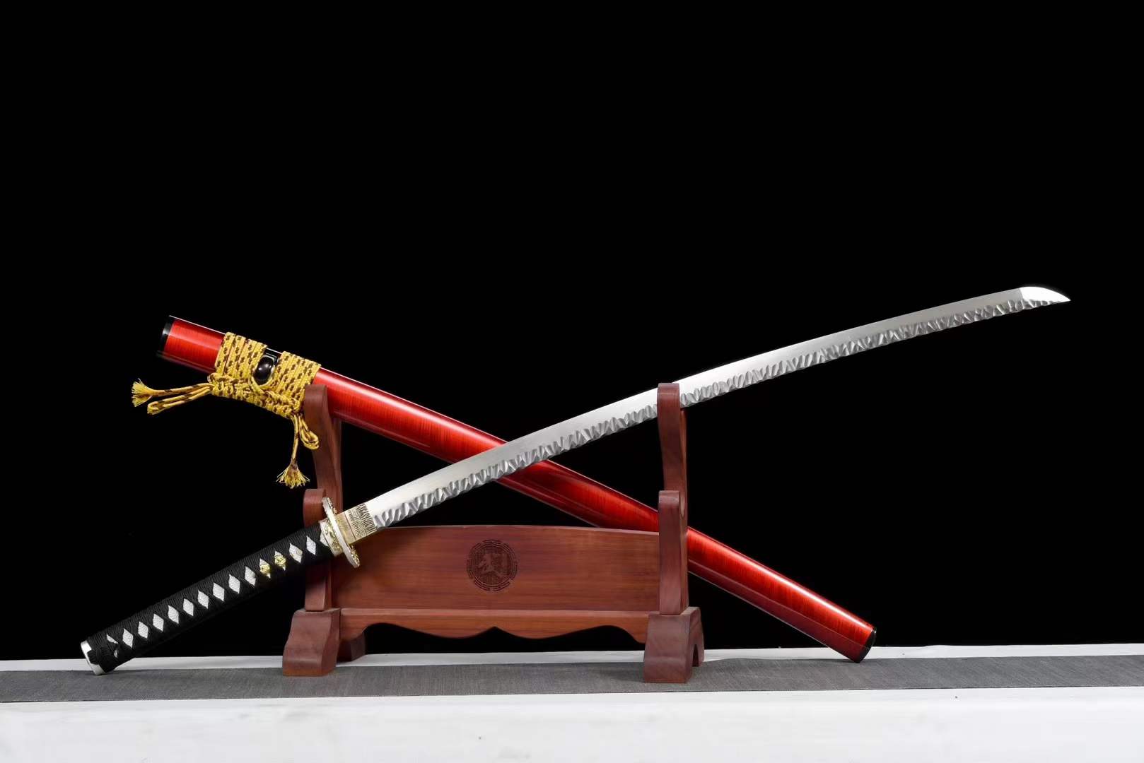 Hand Forged Japanese Samurai Katana Confidante Pattern Steel Hammered Texture - Tophatter Daily Deals