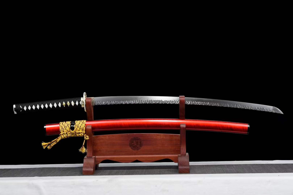 Hand Forged Japanese Samurai Katana Confidante Pattern Steel Hammered Texture - Tophatter Daily Deals