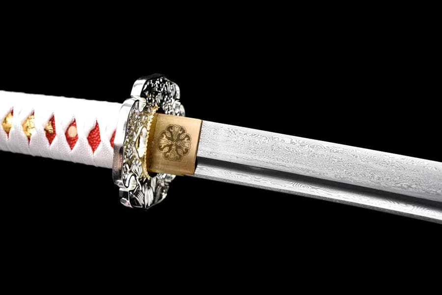 Hand Forged Japanese Samurai Katana 璎珞 Damascus Steel Full Tang - Tophatter Daily Deals