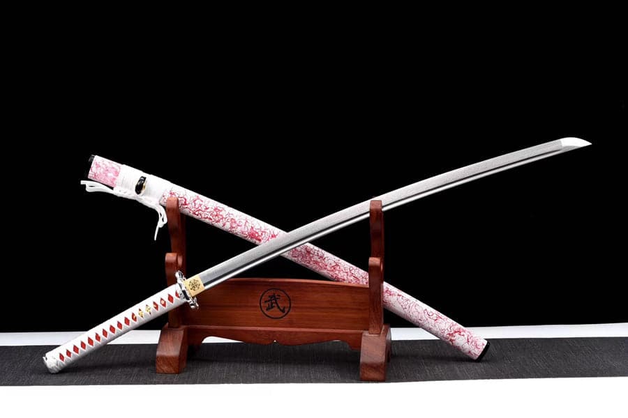 Hand Forged Japanese Samurai Katana 璎珞 Damascus Steel Full Tang - Tophatter Daily Deals