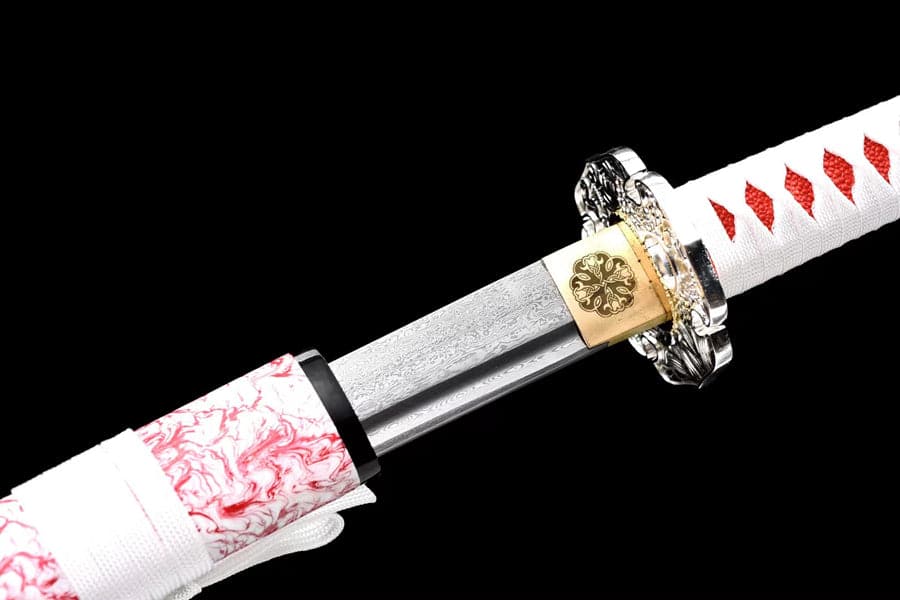 Hand Forged Japanese Samurai Katana 璎珞 Damascus Steel Full Tang - Tophatter Daily Deals