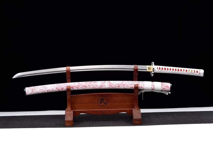 Hand Forged Japanese Samurai Katana 璎珞 Damascus Steel Full Tang - Tophatter Daily Deals