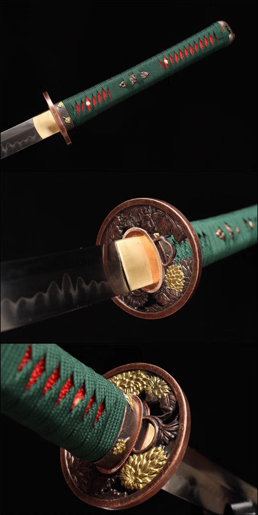 Hand Forged Japanese Samurai Katana Dark Knight T10 Burned edge Hand grinding - Tophatter Daily Deals