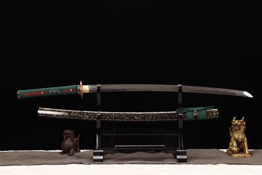 Hand Forged Japanese Samurai Katana Dark Knight T10 Burned edge Hand grinding - Tophatter Daily Deals