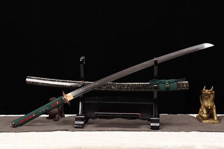Hand Forged Japanese Samurai Katana Dark Knight T10 Burned edge Hand grinding - Tophatter Daily Deals