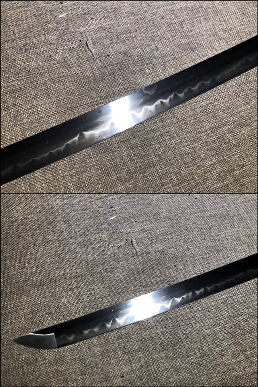 Hand Forged Japanese Samurai Katana Dark Knight T10 Burned edge Hand grinding - Tophatter Daily Deals