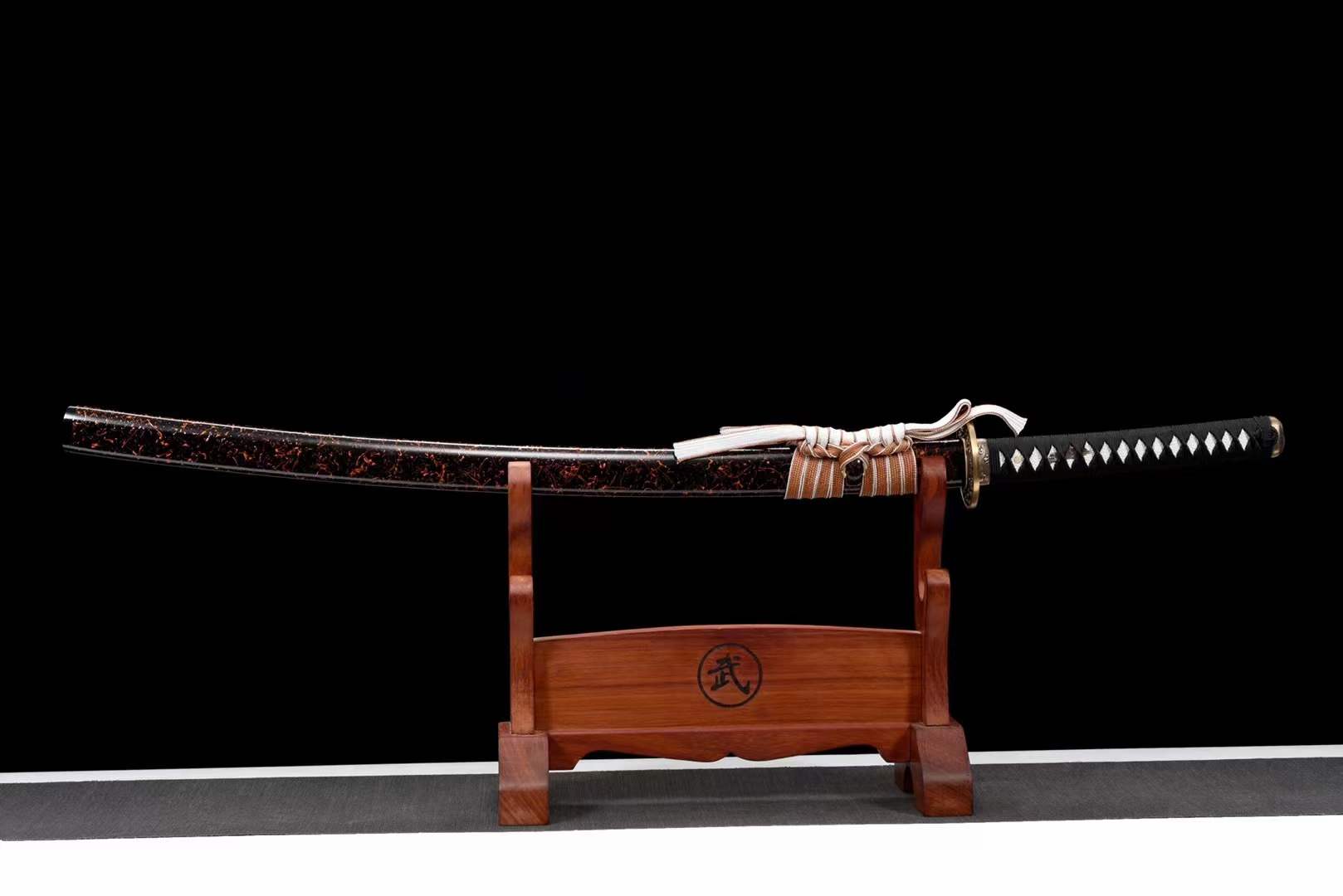 Hand Forged Japanese Samurai Katana Desert T10 Turns the soil to burn blade - Tophatter Daily Deals