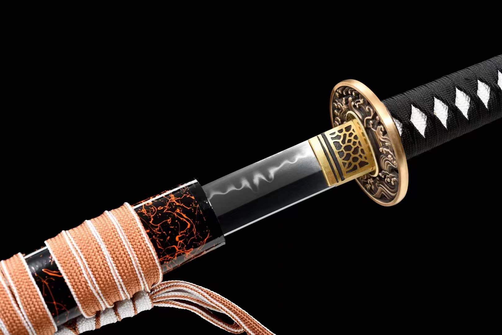 Hand Forged Japanese Samurai Katana Desert T10 Turns the soil to burn blade - Tophatter Daily Deals