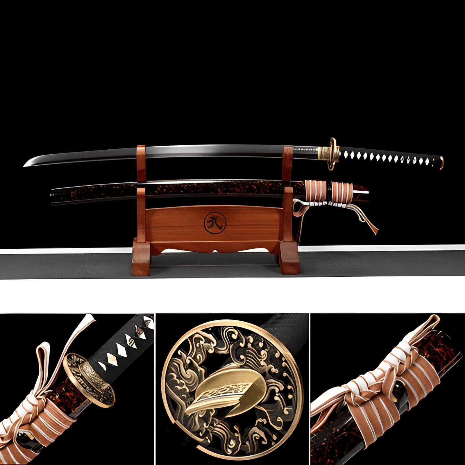 Hand Forged Japanese Samurai Katana Desert T10 Turns the soil to burn blade - Tophatter Daily Deals