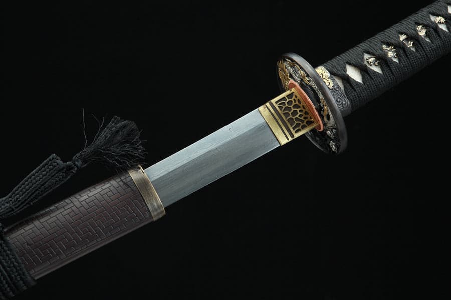 Hand Forged Japanese Samurai Katana Double Dragon Pattern Steel - Tophatter Daily Deals