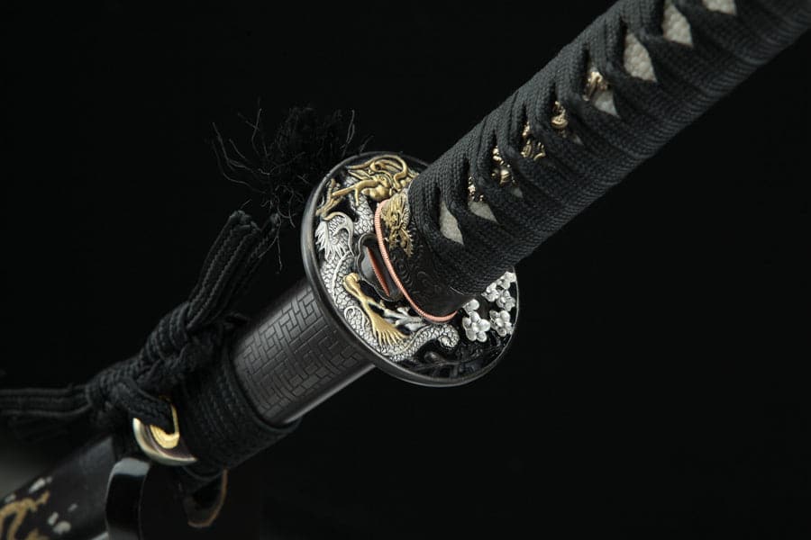 Hand Forged Japanese Samurai Katana Double Dragon Pattern Steel - Tophatter Daily Deals
