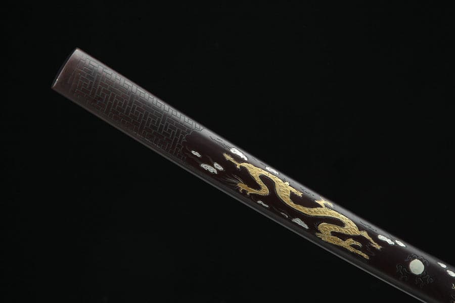 Hand Forged Japanese Samurai Katana Double Dragon Pattern Steel - Tophatter Daily Deals