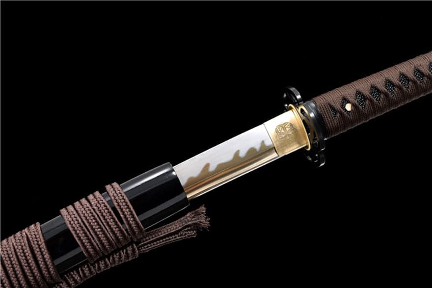 Hand Forged Japanese Samurai Katana Dragon King High Manganese Steel Baked gold blades - Tophatter Daily Deals