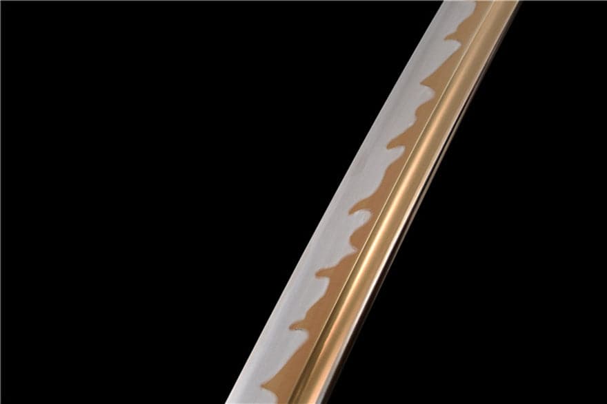 Hand Forged Japanese Samurai Katana Dragon King High Manganese Steel Baked gold blades - Tophatter Daily Deals