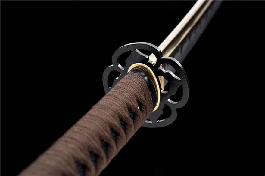 Hand Forged Japanese Samurai Katana Dragon King High Manganese Steel Baked gold blades - Tophatter Daily Deals