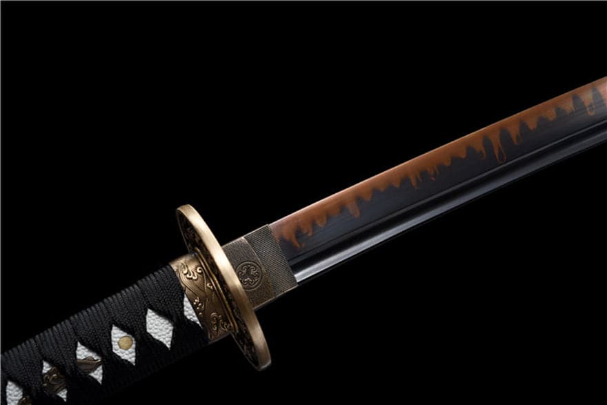 Hand Forged Japanese Samurai Katana Drop in the ocean T10 Carbon steel Blackening process - Tophatter Daily Deals