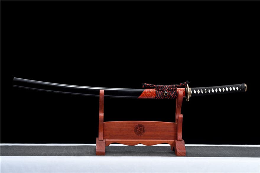 Hand Forged Japanese Samurai Katana Drop in the ocean T10 Carbon steel Blackening process - Tophatter Daily Deals