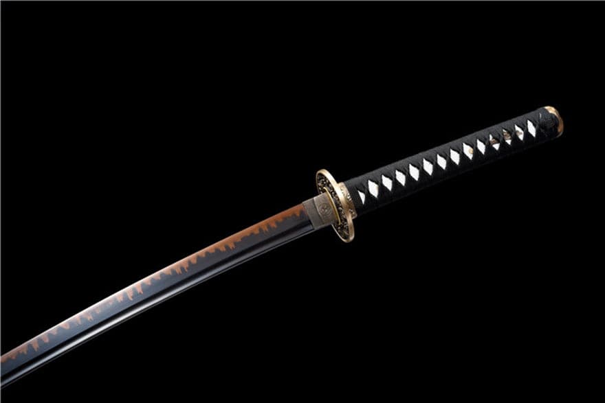 Hand Forged Japanese Samurai Katana Drop in the ocean T10 Carbon steel Blackening process - Tophatter Daily Deals
