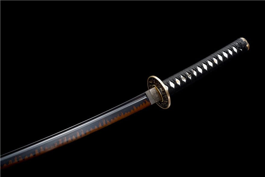 Hand Forged Japanese Samurai Katana Drop in the ocean T10 Carbon steel Blackening process - Tophatter Daily Deals