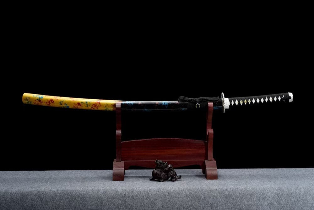 Hand Forged Japanese Samurai Katana Eagle Carbon steel Blackened blade engraving - Tophatter Daily Deals