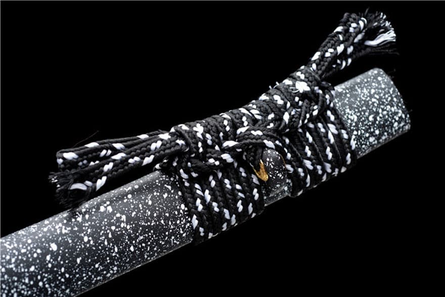 Hand Forged Japanese Samurai Katana Eagle Eye Pattern Steel Black Blade - Tophatter Daily Deals